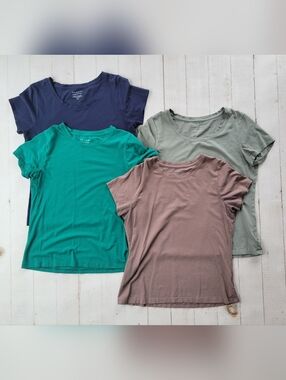 Tahari Essentials T Shirt Lot - Short Sleeve Scoop Neck Tee Women's Large L